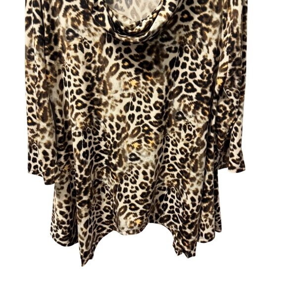 Chaus New York Animal Print Cowl Neck Top Sz XL tunic - Picture 6 of 12